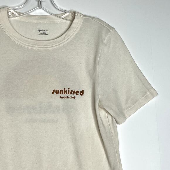 Madewell Sunkissed Beach Club Graphic Tomboy Tee Short Sleeve Crew Neck Cream - Picture 5 of 10